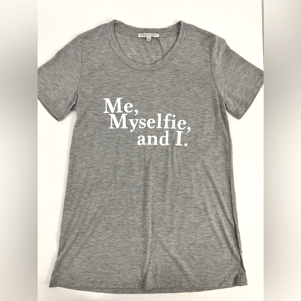 Rebecca Minkoff Heather Gray Lightweight Short Sleeve T-Shirt Small